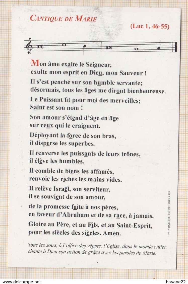 8AK3936 CANTIQUE DE MARIE NOTRE DAME EGLISE DE NIMY  2 SCANS - Jungfräuliche Marie Und Madona