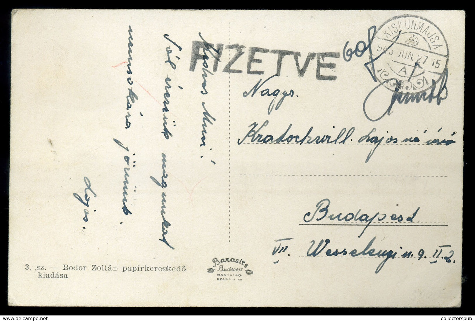 KISKUNMAJSA 1945. Képeslap, Országzászlóval  Kp Bérmentesítéssel  /  1945 Vintage Pic. P.card Nat. Flag Cash Frank. - Briefe U. Dokumente