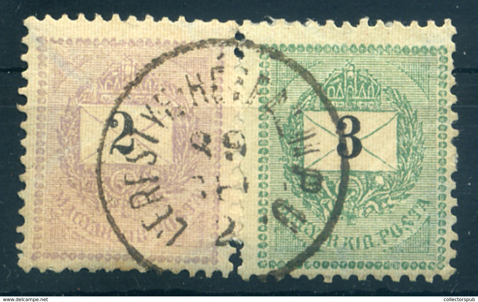 DERESTYE HÉTFALU 3Kr+2Kr Ritka Pályaudvari Bélyegzés - Used Stamps