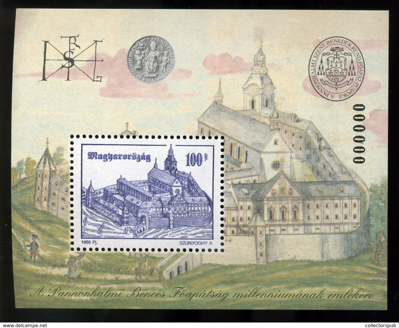 1996 Pannonhalma Blokk 000000 Sorszámmal - Covers & Documents