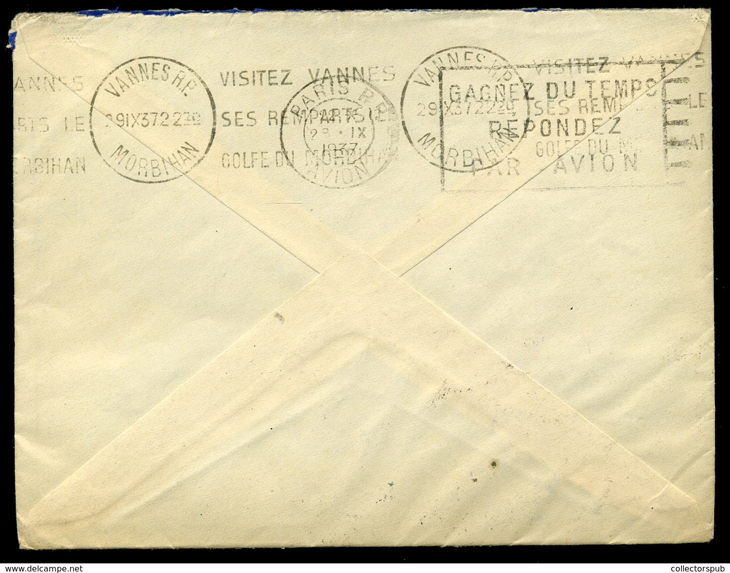 BUDAPEST 1937. Szép ötszínű Légi Levél Franciaországba Küldve - Covers & Documents