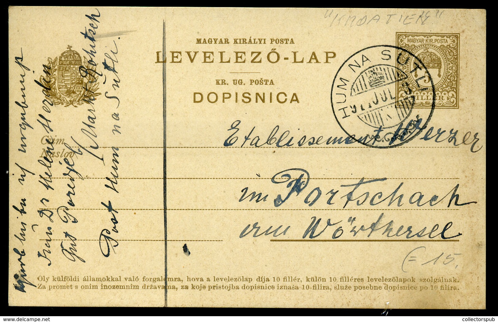 HUN NA SUTLI 1914. Kétnyelvű Díjjegyes Levlap, Ritka Bélyegzéssel  /  1914 Bilingual Stationery P.card Rare Pmk - Postal Stationery