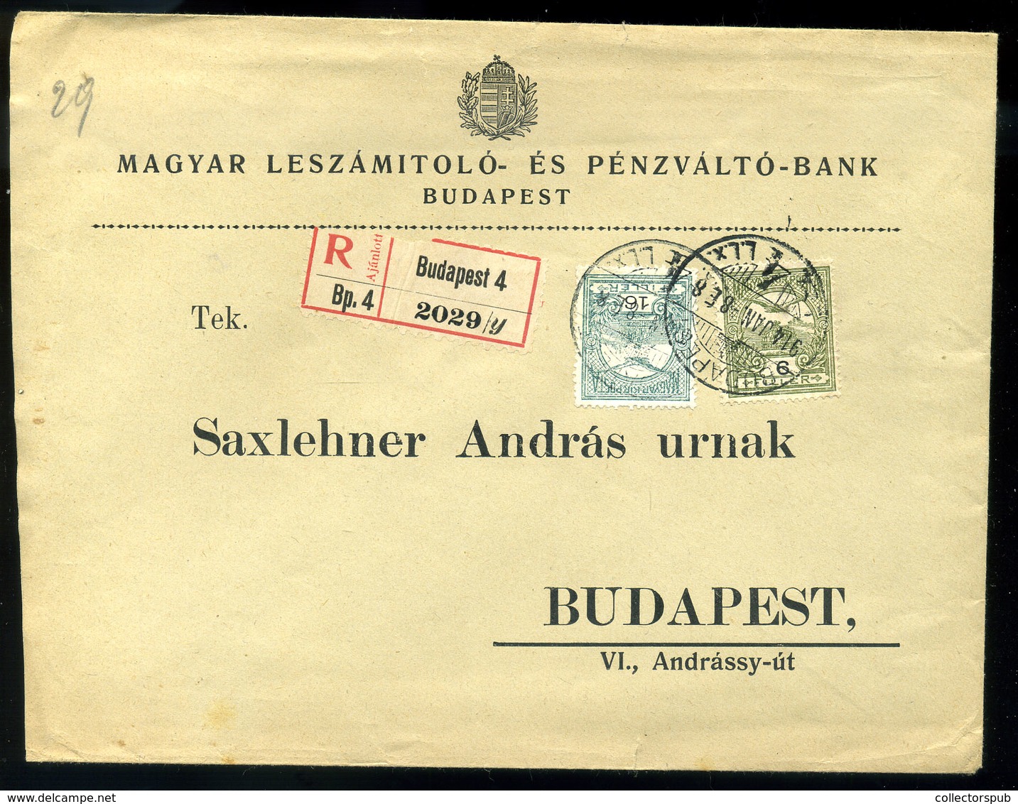 BUDAPEST 1914. Helyi Ajánlott Céges Levél 16+6f Saxhlehner - Covers & Documents