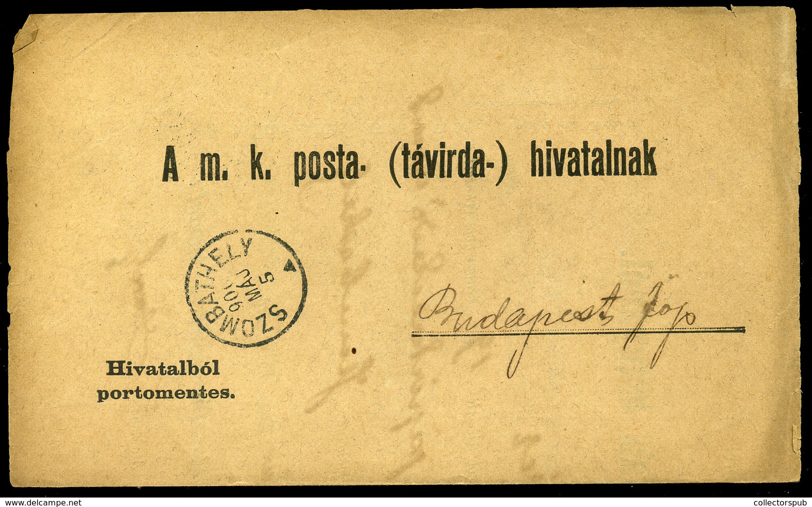 SZOMBATHELY 1900. 1900. Visszajelentés Hírlap Hiányról, Régi Postai Dokumentum / 1900 Report About Newspaper Shortage, V - Used Stamps