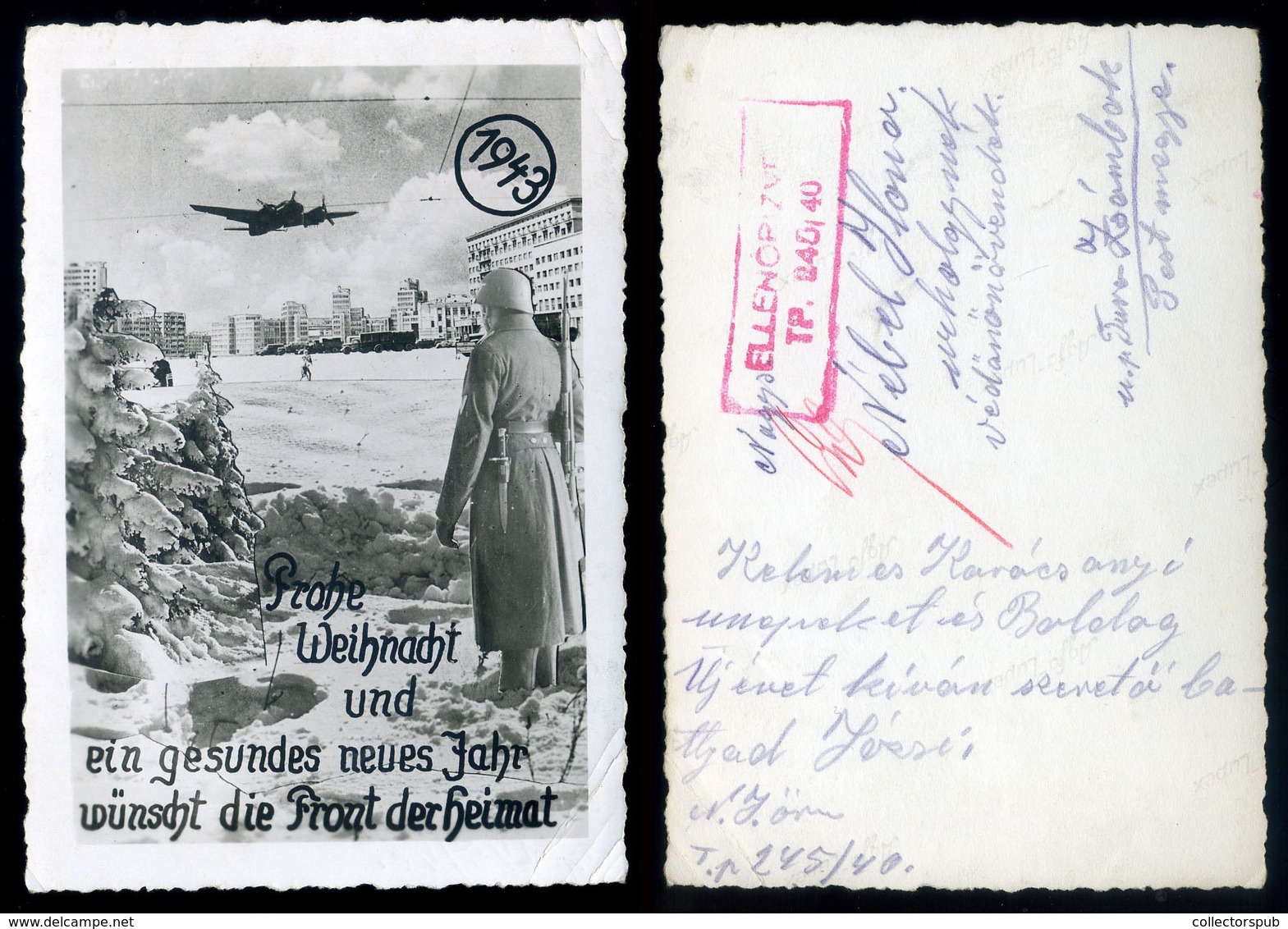 WW II. Vintage Pic. P.card Via FPO TP 245 To Zsámbok - Covers & Documents