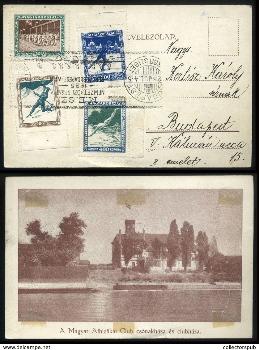 BUDAPEST 1925. Margitsziget, Nemzetközi Regatta Alkalmi Bélyegzésű Képeslap, Sport Stamps - Covers & Documents