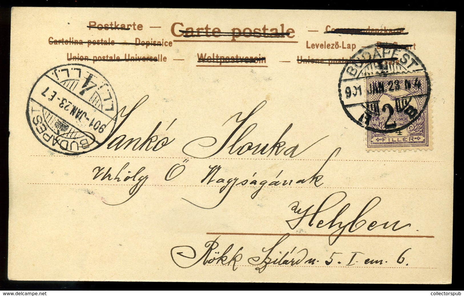 Szecessziós Litho Képeslap  1901.  /  Secession Litho Vintage Pic. P.card 1901 - Hungary