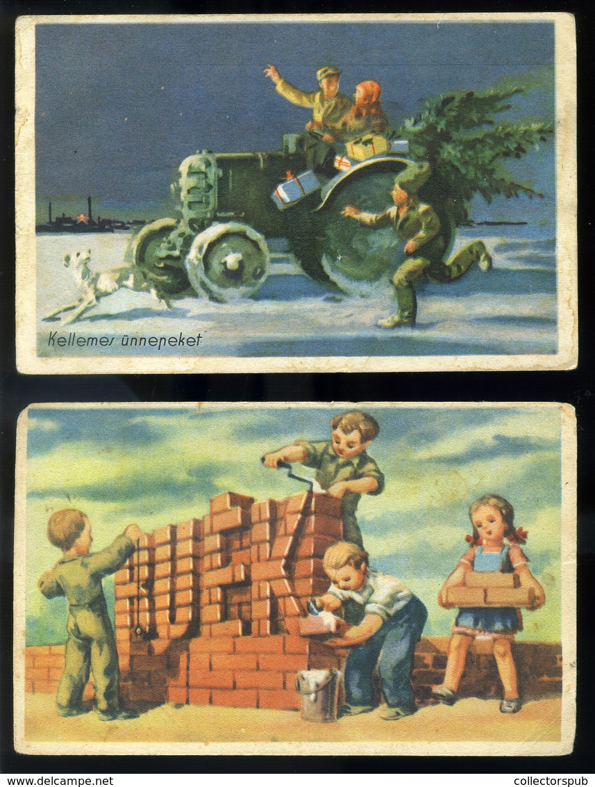 SZOCREÁL 7 Db Klf Képeslap  /  SOCIAL REALISTIC 7 Vintage Pic. P.card - Hungary