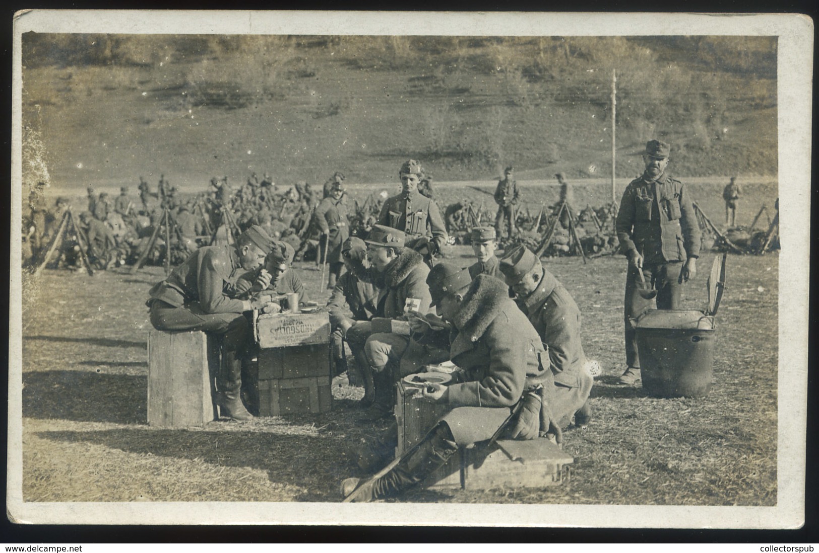 I.VH Erdély, Katonák, Tábori Konyha Fotós Képeslap   /  WW I. Trasylvania, Soldiers, Field Kitchen Photo Vintage Pic. P. - Hungary