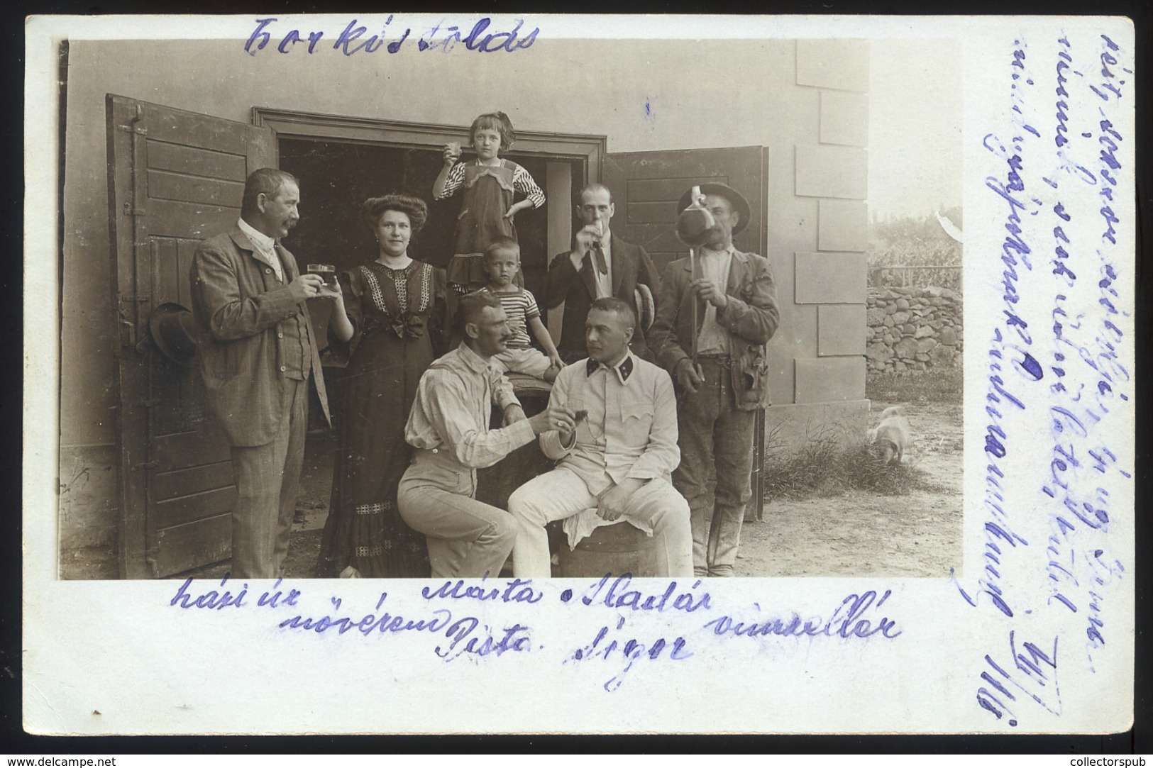 KOLOZSVÁR 1909. Szüret, Borozó Társaság, érdekes, Részletgazdag Fotós Képeslap  /  1909 Harvest Wine Company, Interestin - Hungary