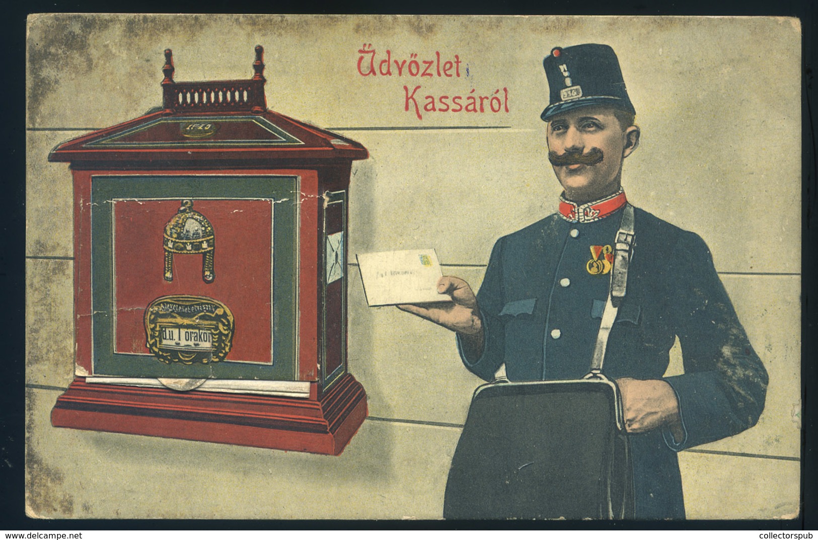 KASSA 1911. Postás, Leporello Képeslap  /  KASSA 1911 Postman, Leporello Vintage Pic. P.card - Hungary