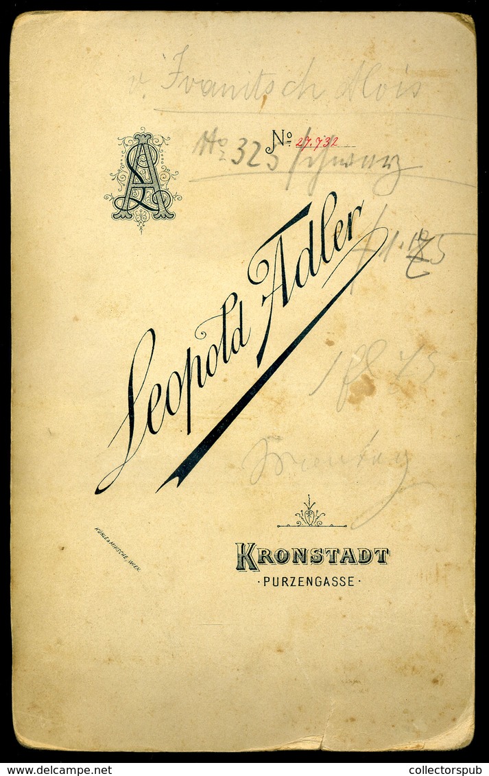BRASSÓ 1890. Adler : Ivanits Alois Bányakapitány , Ritka Cabinet Fotó - Other & Unclassified