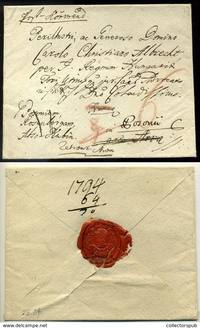 1796. "Post-Körmend" Kézírásos Helyiség Megjelölésű Portós Levél Árva Vármeggyei Vándorlása! Korai, érdekes Darab!  /  1 - ...-1850 Prephilately