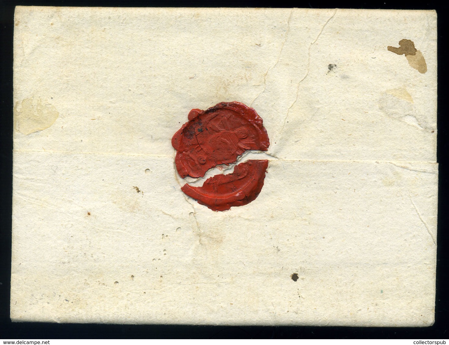 FIUME 1824. Dekoratív Portós Levél, Kék Bélyegzéssel Szamoborba Küldve  /  1824 Decorative Unpaid Letter Blue Pmk To Sza - Kroatien