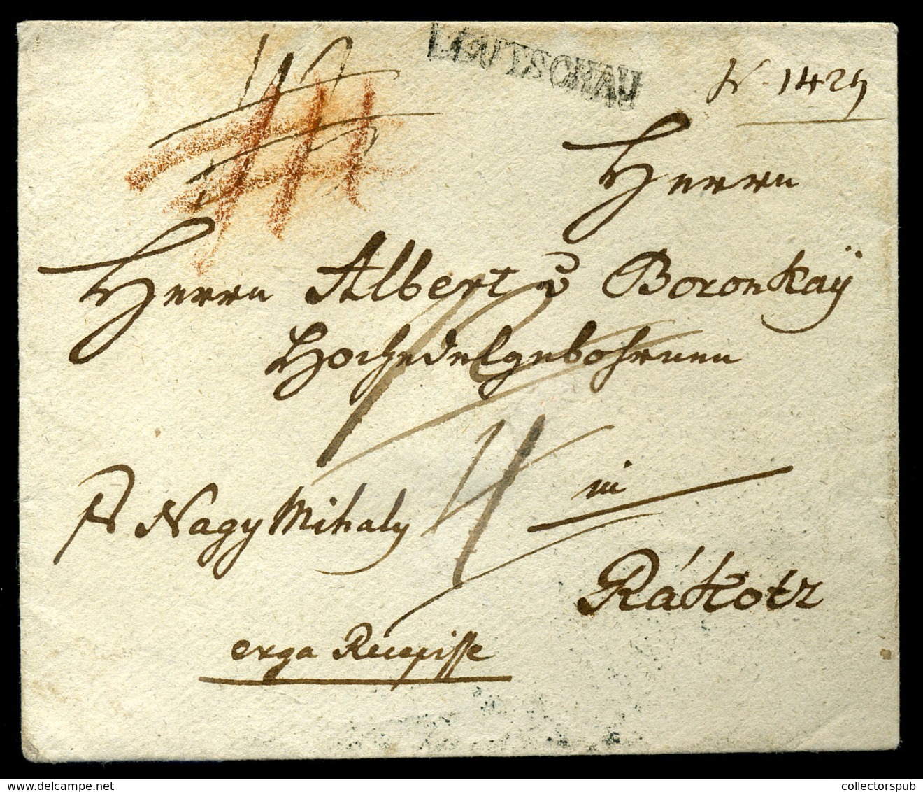 LŐCSE 1838. Szép Portós Levél, "erga Recepisse" Nagymihályon Keresztül Rákócra Küldve  /  1838 Nice Unpaid Letter "erga  - ...-1867 Vorphilatelie