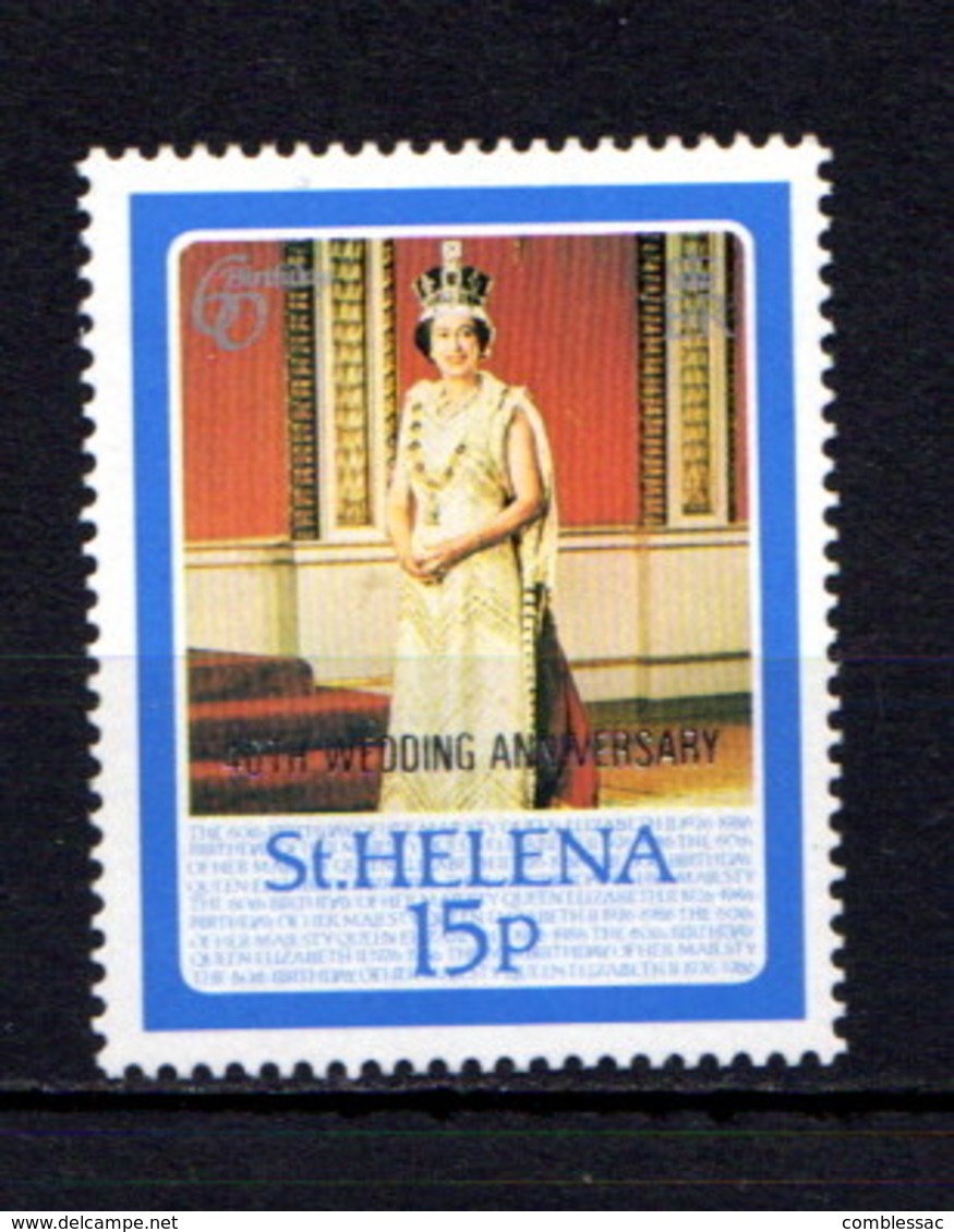 ST  HELENA    1987    Royal  Ruby  Wedding  Overprinted  15p Silver  Jubilee  Photo    MH - Saint Helena Island