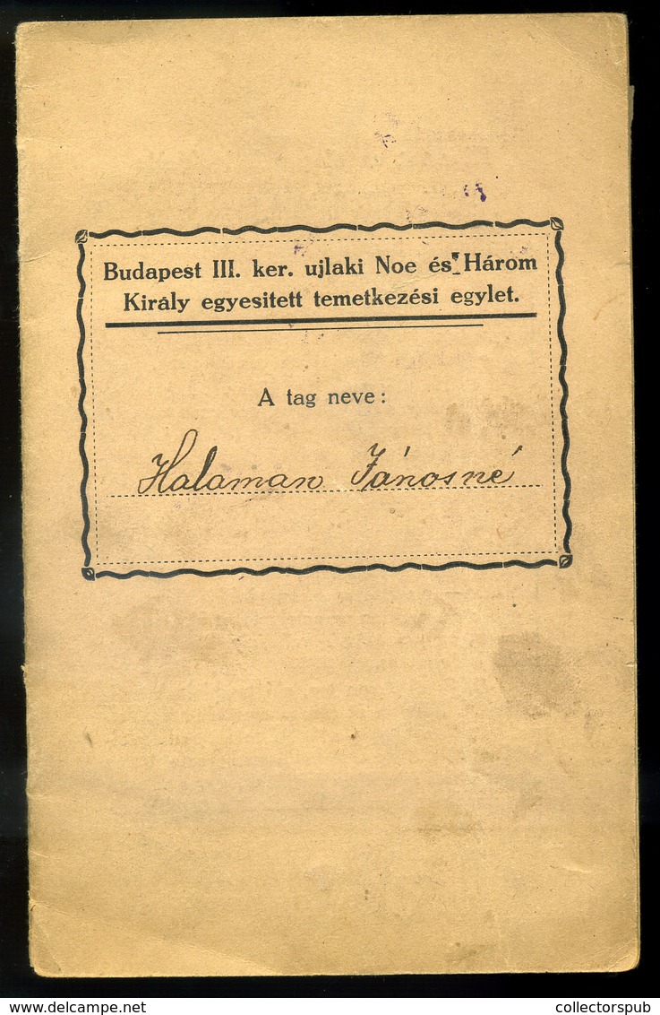 BUDAPEST 1924-47. Izraelita Temetkezési Egylet Füzet Több Mint 100 Illeték Bélyeggel  /  1924-47 Israelite Funeral Union - Covers & Documents