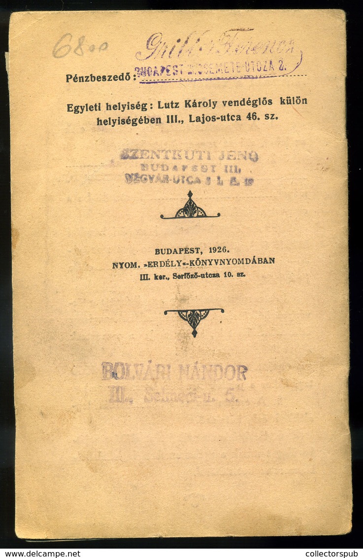 BUDAPEST 1924-47. Izraelita Temetkezési Egylet Füzet Több Mint 100 Illeték Bélyeggel  /  1924-47 Israelite Funeral Union - Covers & Documents