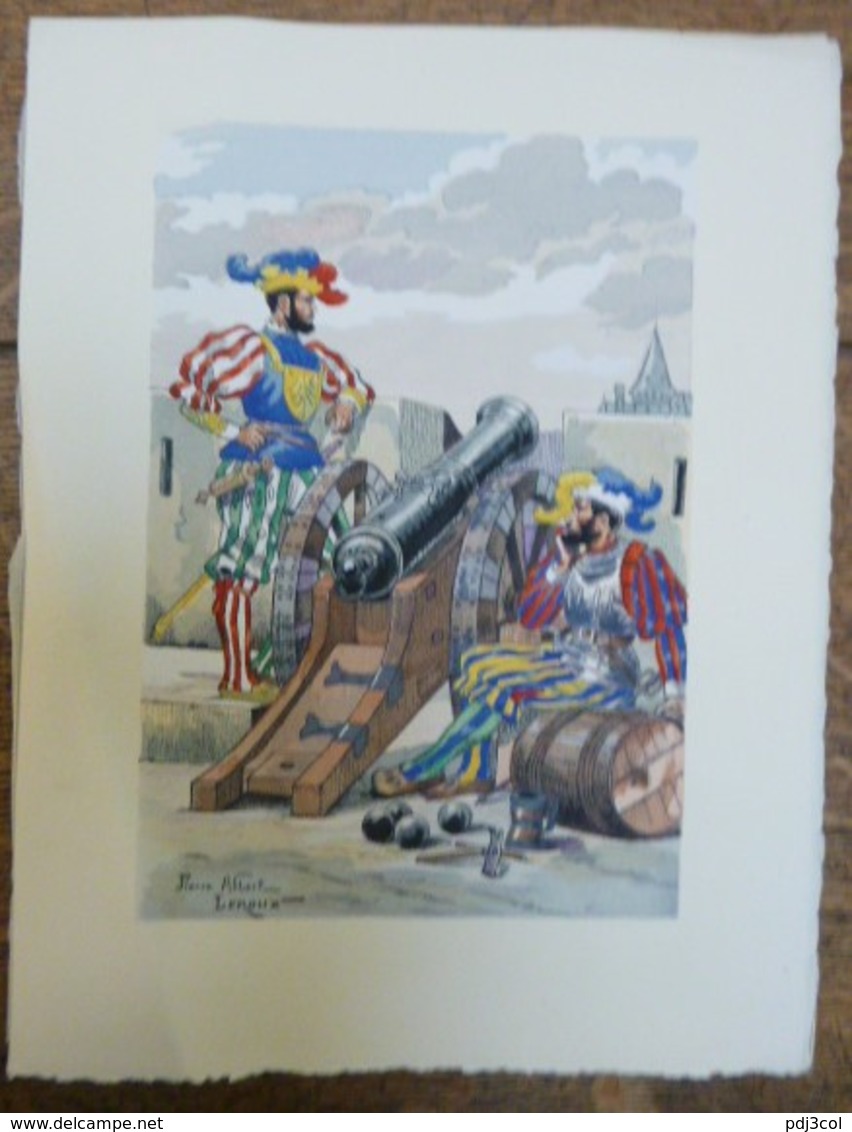 PIERRE ALBERT LEROUX - L'armée Française - Artillerie - Belle Planche Rehaussée Aux Coloris - Vers 1930 - 32 Cm * 24 Cm - Altri & Non Classificati