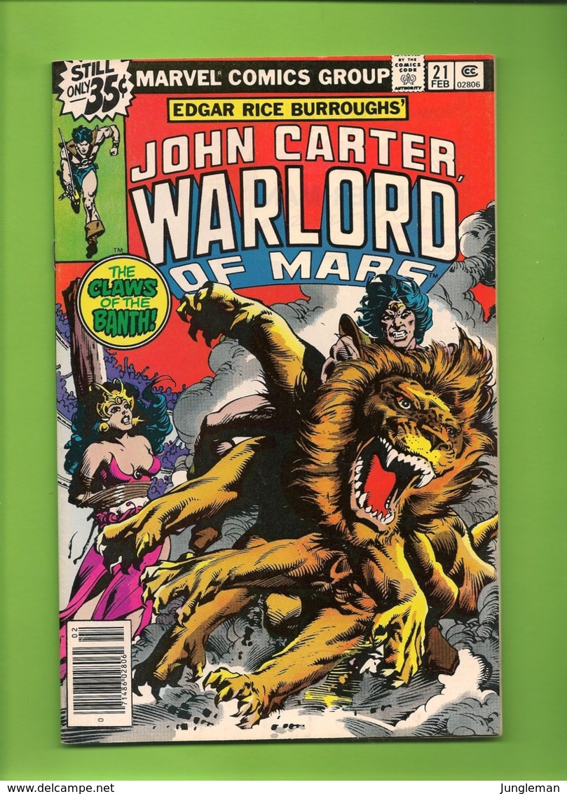 John Carter Warlord Of Mars # 21 - Marvel Comics - In English - February 1979 - TBE / Neuf - Marvel