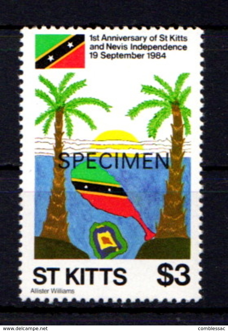 ST KITTS    1st  Anniv  Of  Independence   $3  Dawn  Of  A  New  Day   ( SPECIMEN )    MNH - St.Kitts And Nevis ( 1983-...)