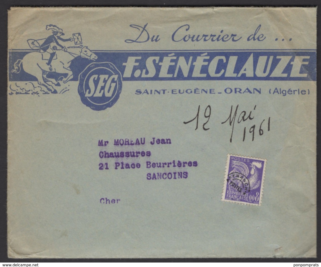 Enveloppe F.SENECLAUZE "SEG" + Publicités Et Prix Courrants - Alimentaire