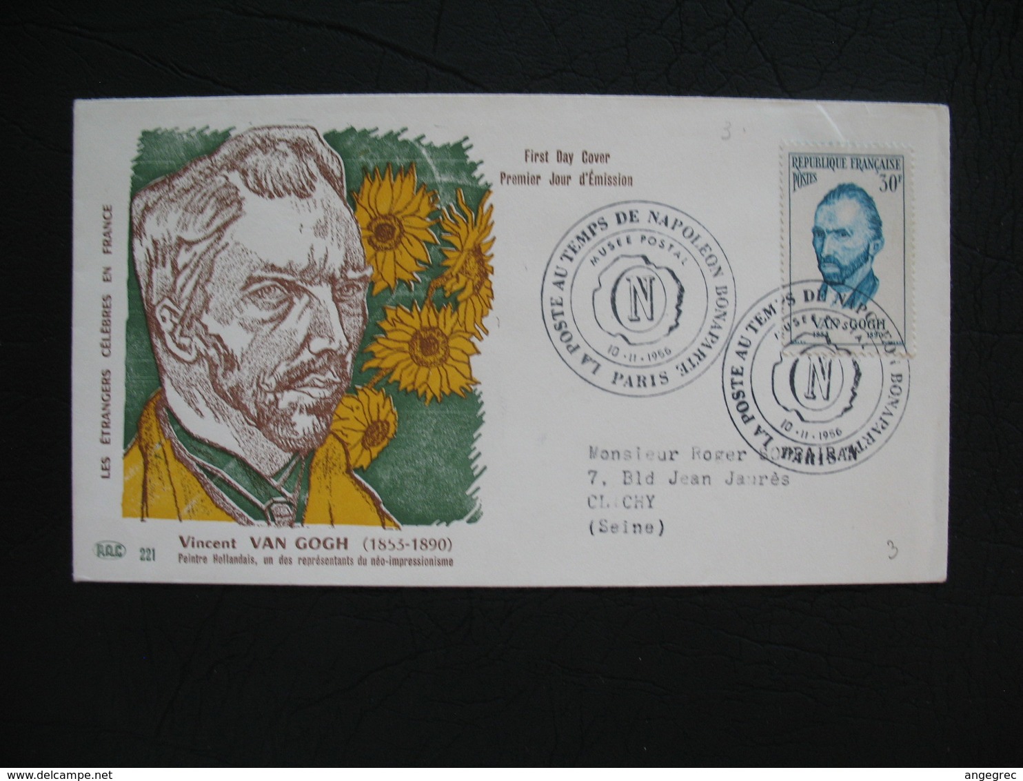 FDC  1956    N° 1087  Vincent Van Gogh     à Voir - 1950-1959