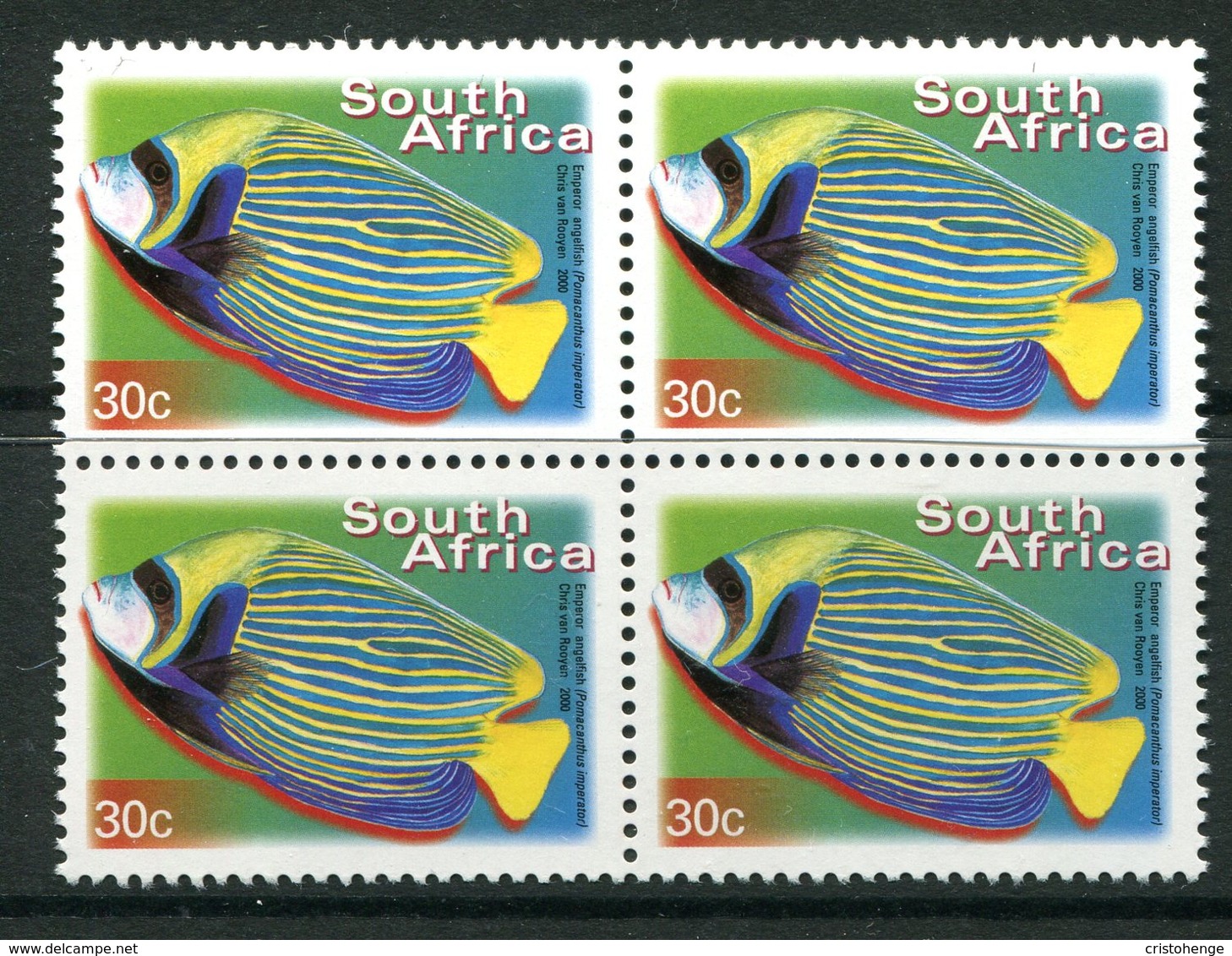 South Africa 2001-10 Flora & Fauna - Cartor Print - 30c Emperor Angelfish - Block Of 4 MNH (SG 1271) - Neufs