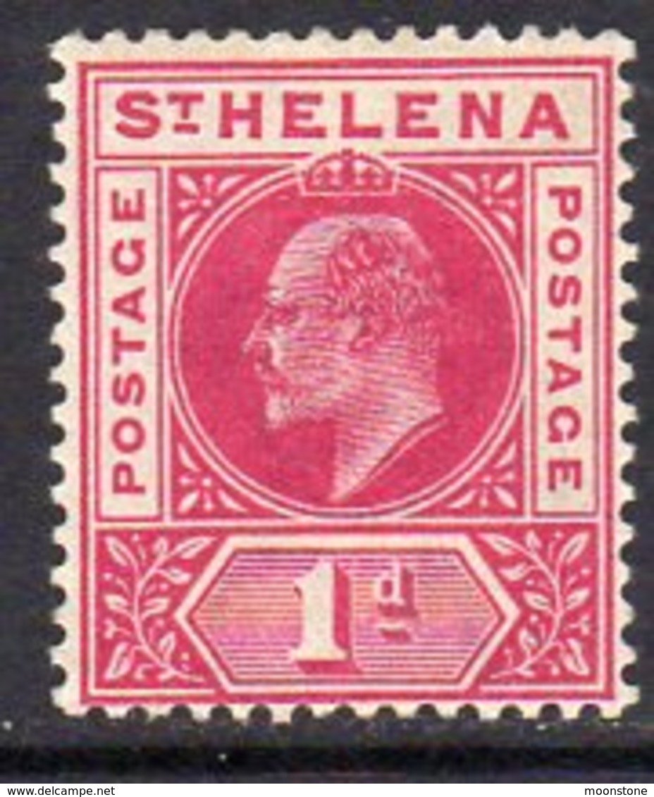 St. Helena EVII 1902 1d Carmine Definitive, Wmk. Crown CA, Hinged Mint, SG 54 - Saint Helena Island