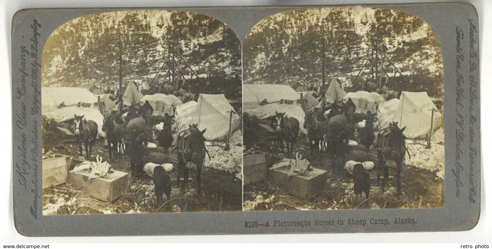 Photo Stéréoscopique : Sheep Camp , Alaska ( Campement De Chercheurs D'or ) - Stereo-Photographie