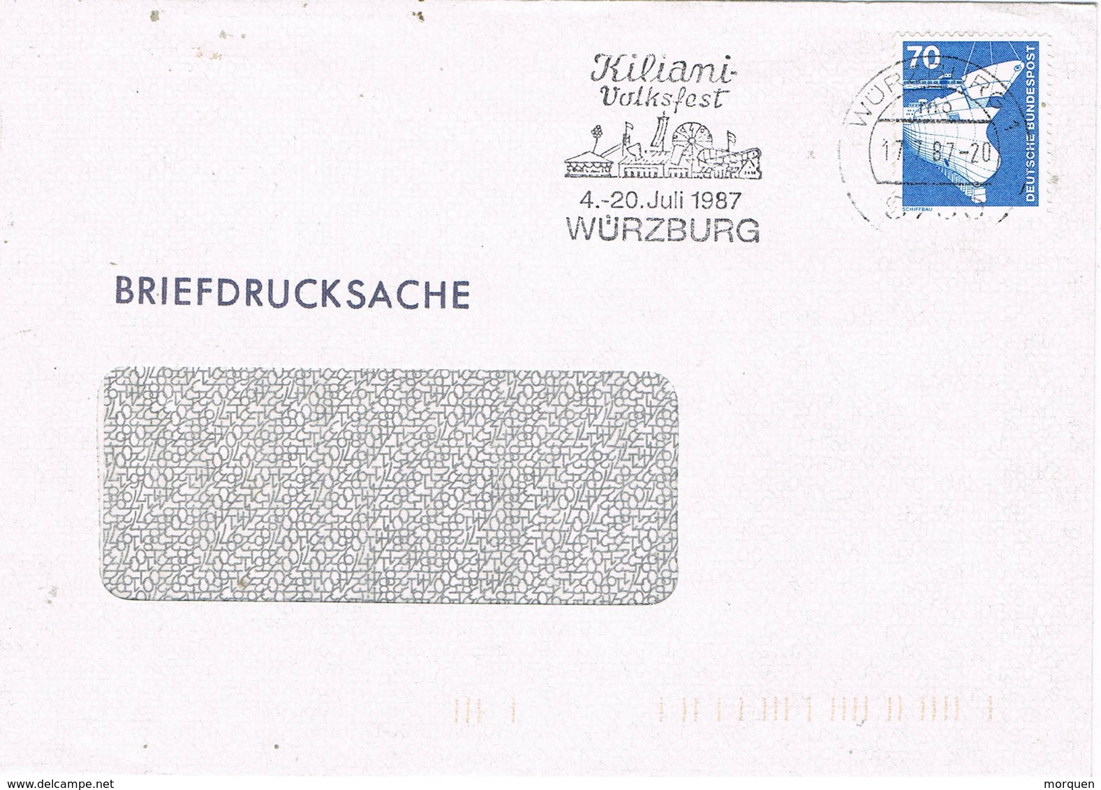 30586. Carta Drucksache, Impresos WURZBURG (Alemania Federal) 1987. KILIANI Volksfest - Cartas & Documentos