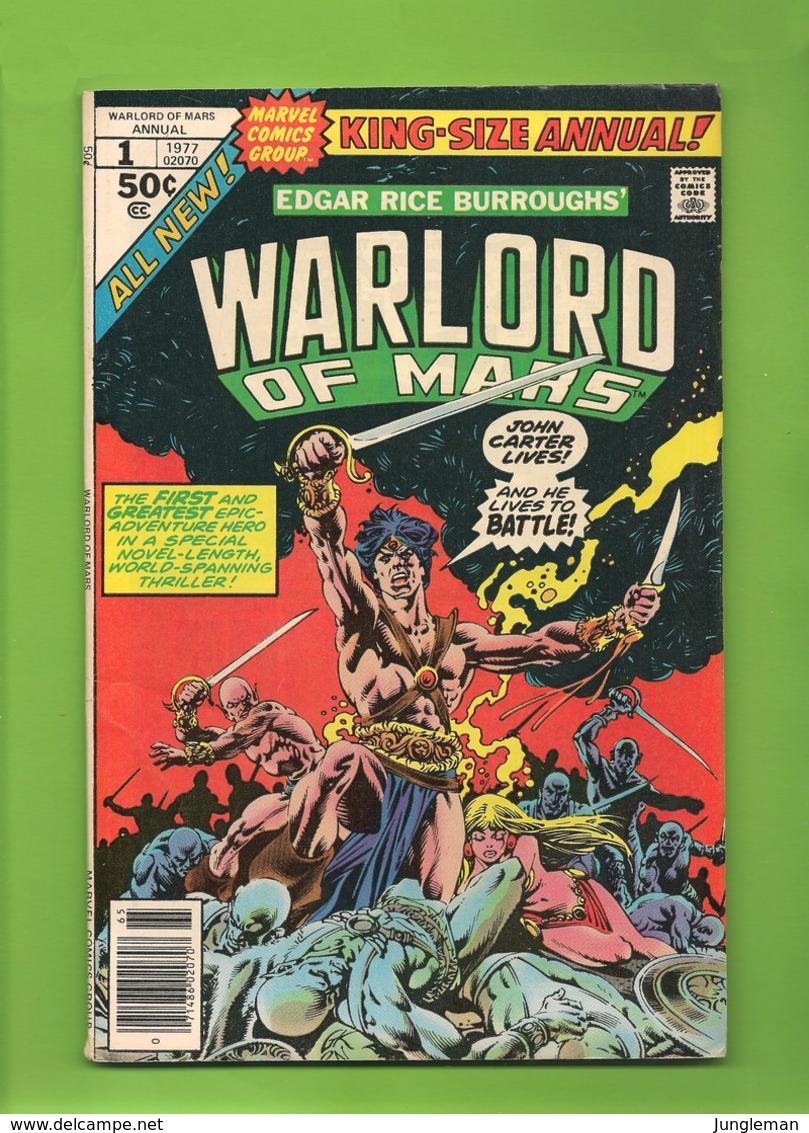 John Carter Warlord Of Mars # 1 Annual - Marvel Comics - In English - 1977 - TBE - Marvel