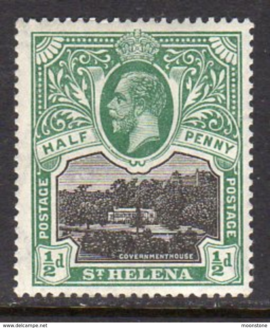 St. Helena GV 1912-16 ½d Black & Green, Wmk. Multiple Crown CA, Hinged Mint, SG 72 - Saint Helena Island