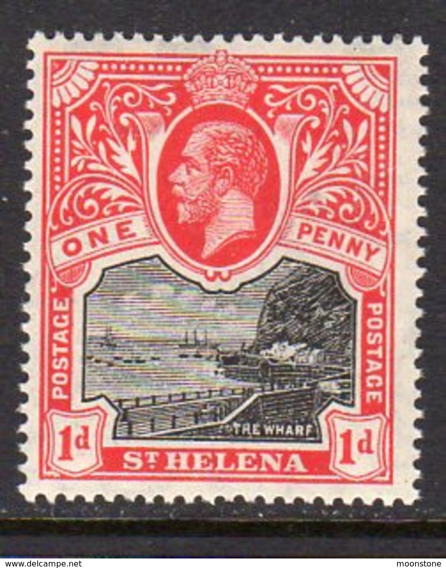 St. Helena GV 1912-16 1d Black & Carmine, Wmk. Multiple Crown CA, Lightly Hinged Mint, SG 73 - Saint Helena Island