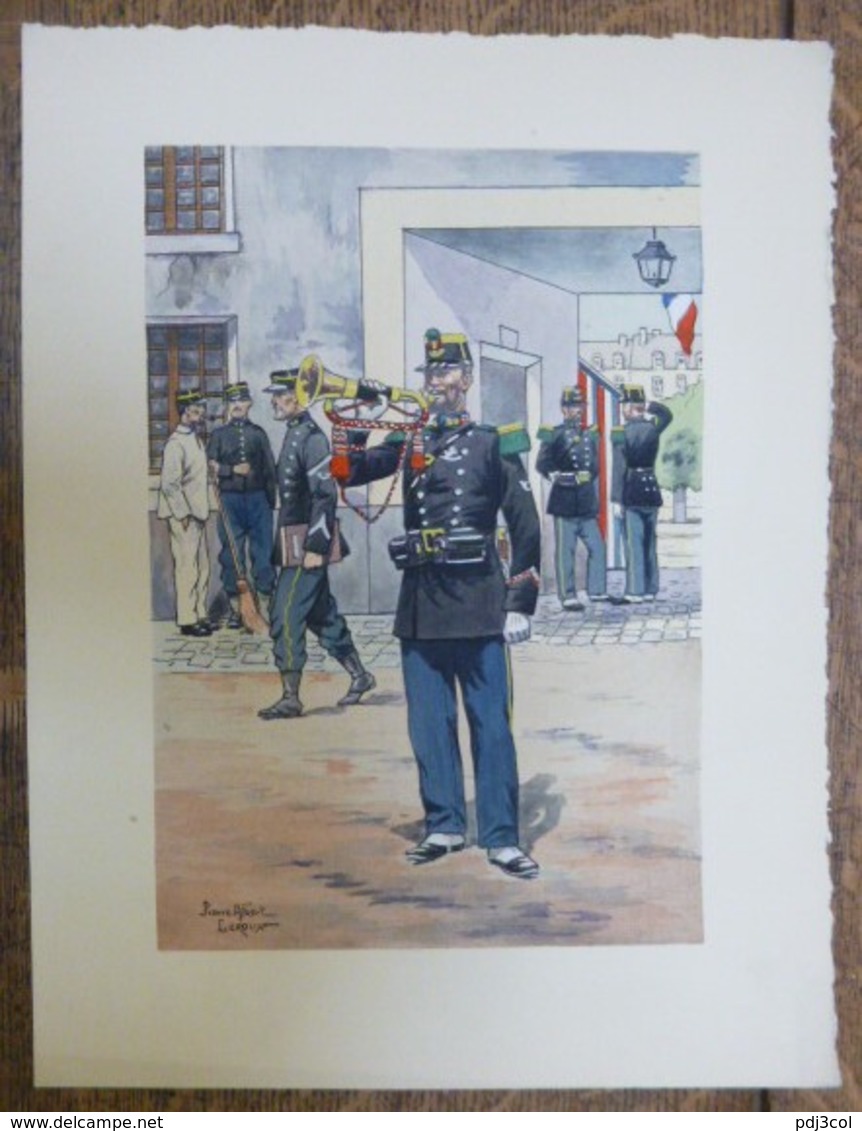 PIERRE ALBERT LEROUX - L'armée Française - Clairon - Belle Planche Rehaussée Aux Coloris -  1930 - 32 Cm * 24 Cm - Autres & Non Classés