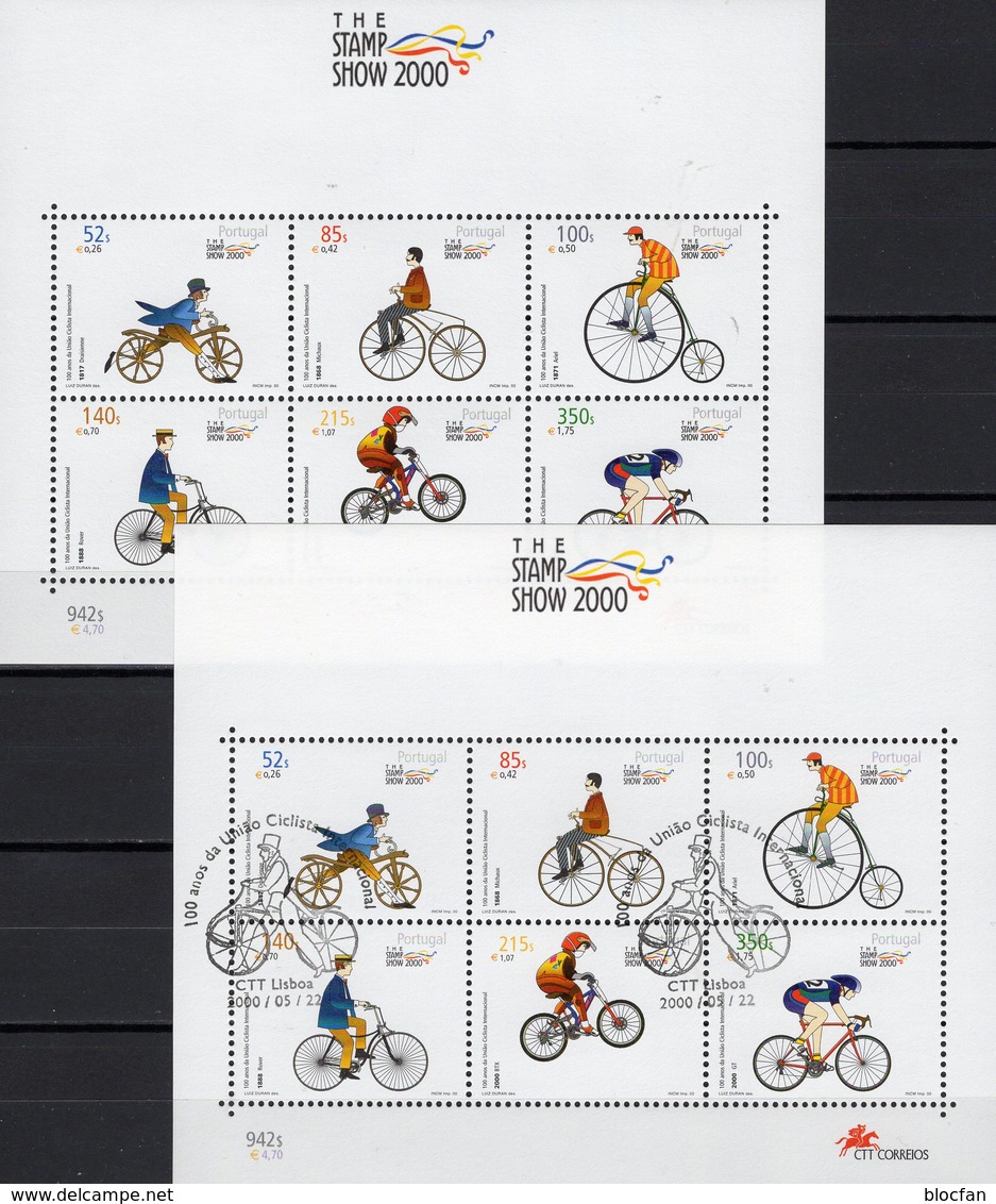 London 2000 Portugal Blocks 161 **/o 23€ Rad-Sport EXPO Stamp Show Bloque Ss Bloc Sheet UCI M/s Bf Philatelic - Ciclismo