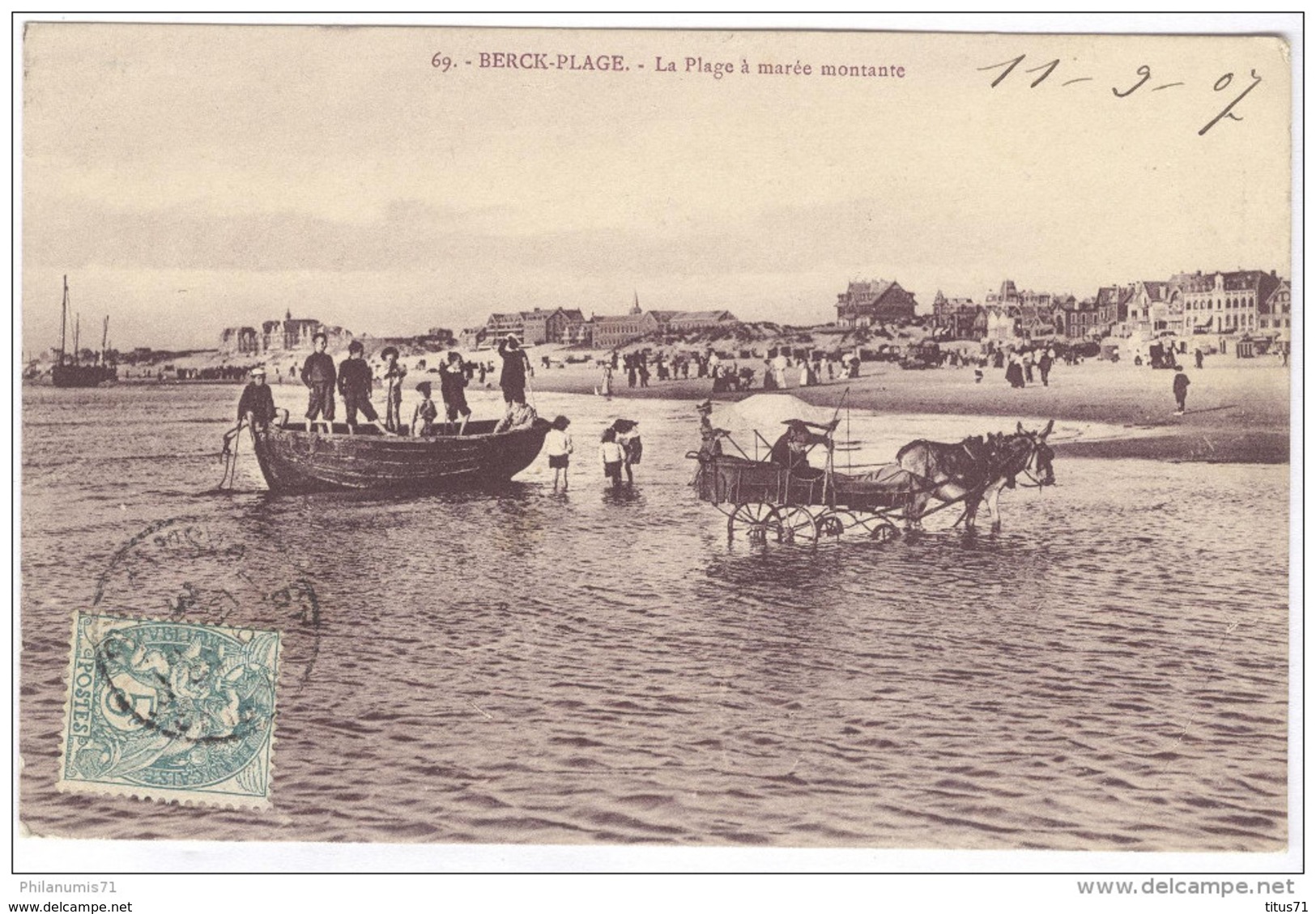 CPA Berck Plage - La Plage à Marée Montante - Circulée En 1907 - Berck