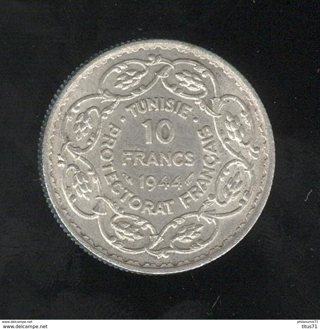 10 Francs Tunisie Mohamed Lamine Bey 1944 - Protectorat Français - SUP - Mintage 2206 Coin ! - Tunisie
