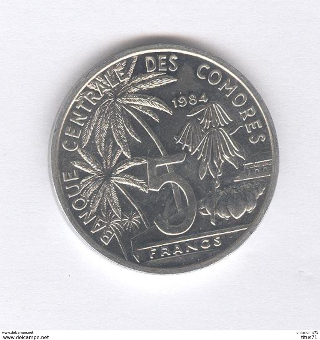 5 Francs Comores 1984 - SUP - Comores