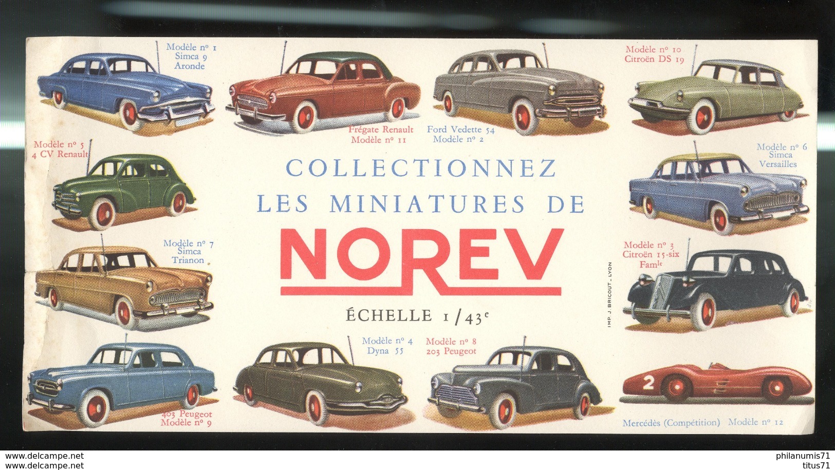 Buvard Norev - Collectionnez Les Miniatures De Norev Echelle 1/43ème - Etat Moyen - N