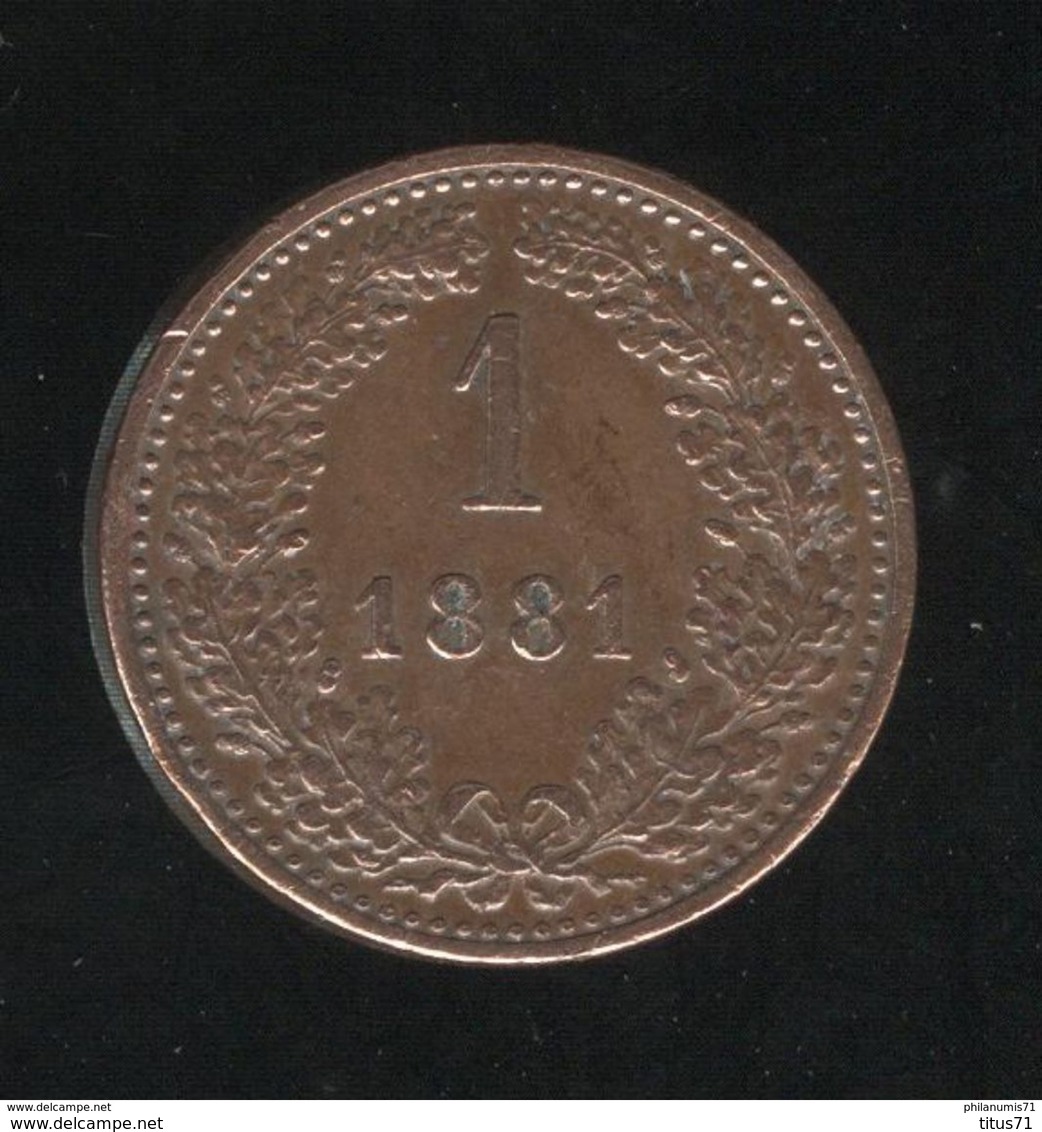 1 Kreuzer Autriche 1881 TTB+ - Oesterreich