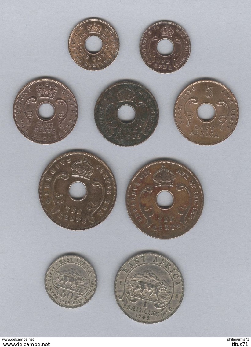 Lot 9 Monnaies Différentes British East Africa - TTB à Sup - Bon Lot ( Voir Photos ) - Colonies