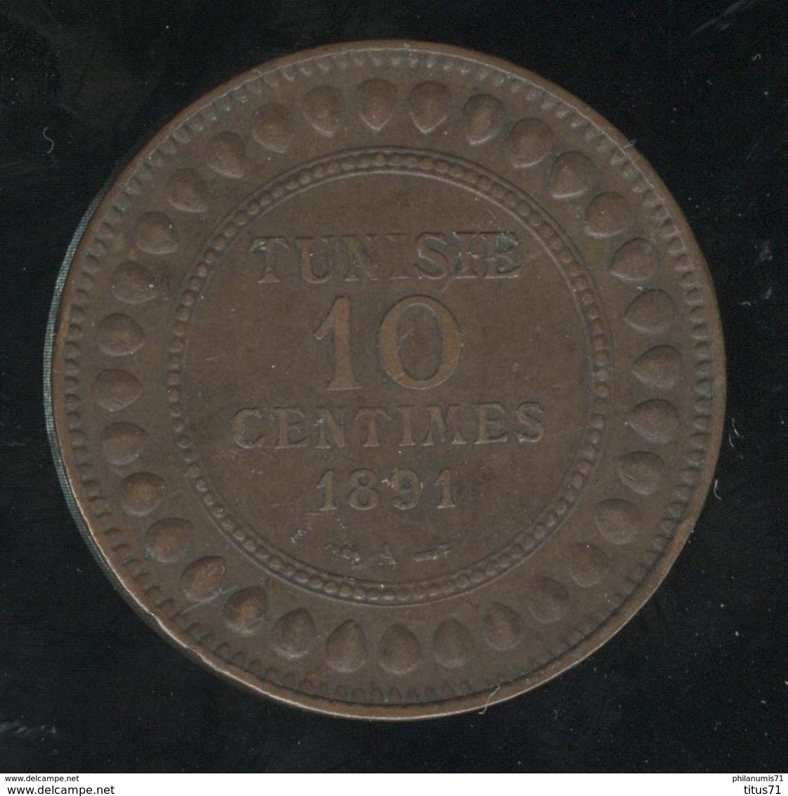 10 Centimes Tunisie 1891 A TTB+ - Colonie Française - Altri & Non Classificati