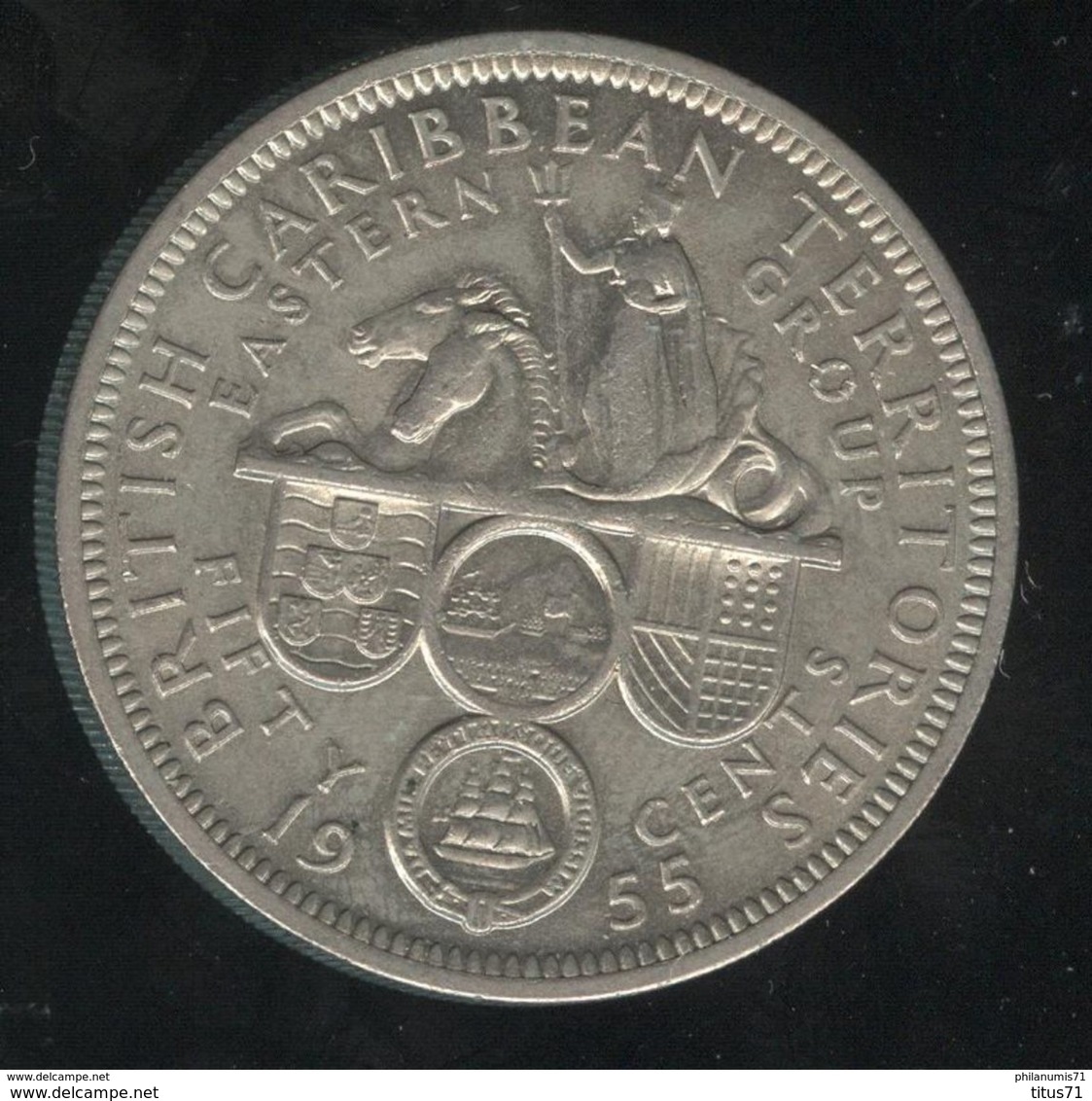 50 Cents British Caibbean Territories 1955 - Caribe Británica (Territorios Del)