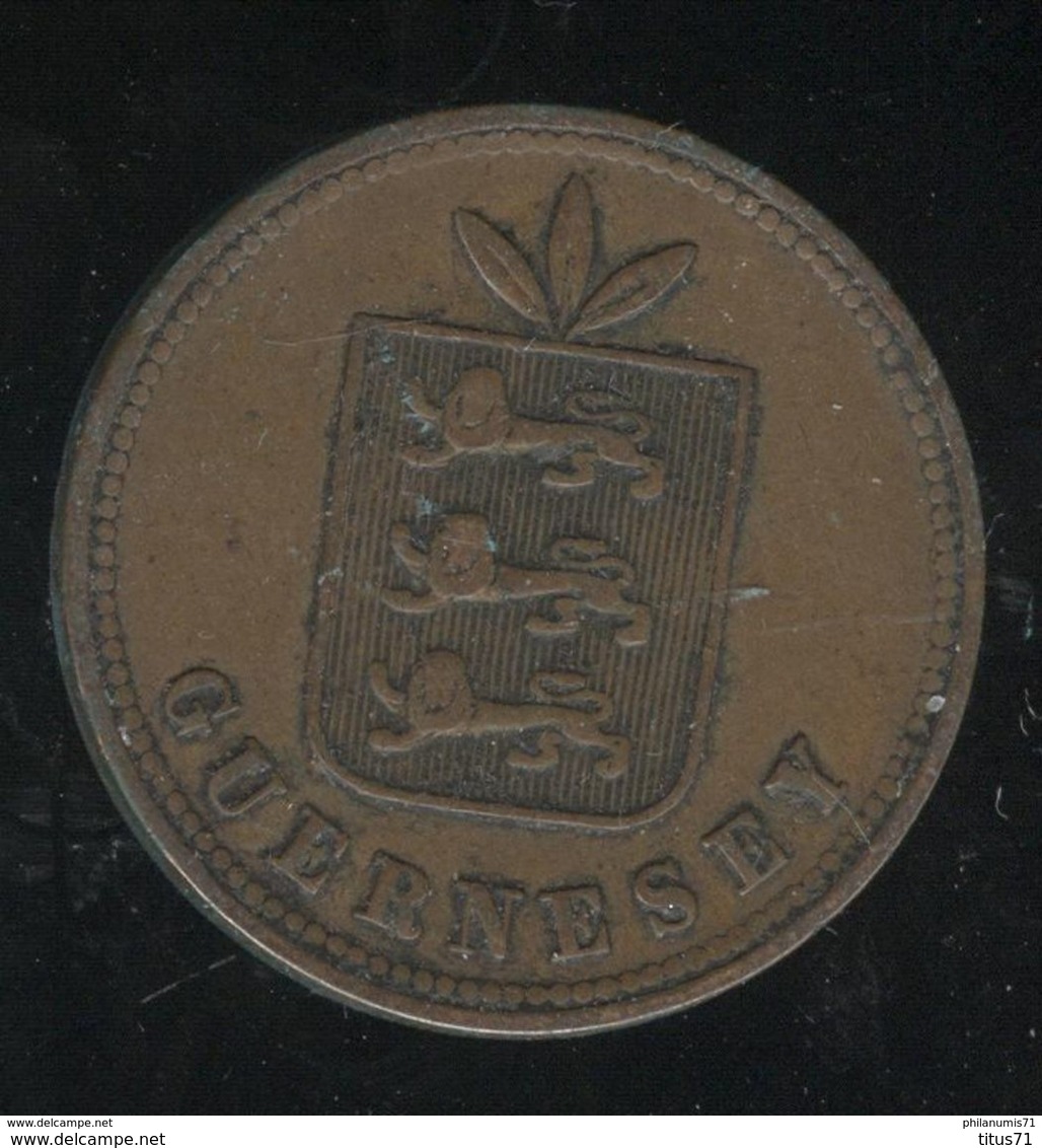 4 Doubles Guernesey 1864 TTB - Guernsey