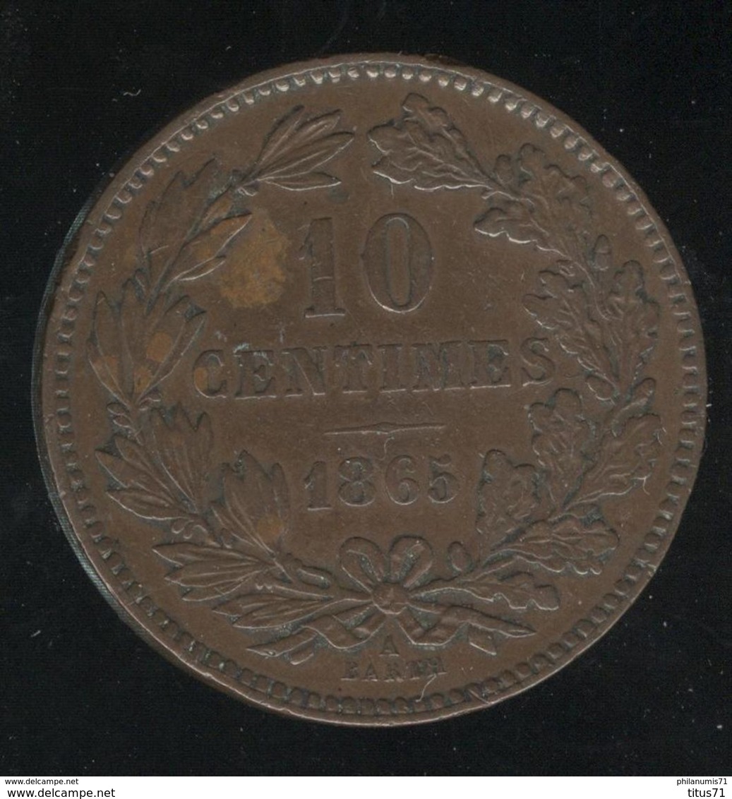 10 Centimes Luxembourg 1865 SUP - Luxemburgo