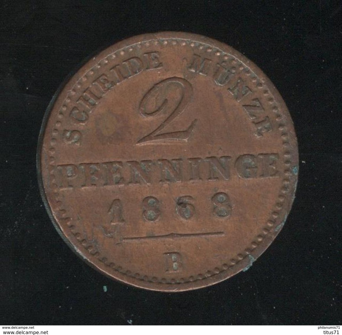 2 Pfenninge Allemagne Prusse 1868 B - SUP - Groschen & Andere Kleinmünzen