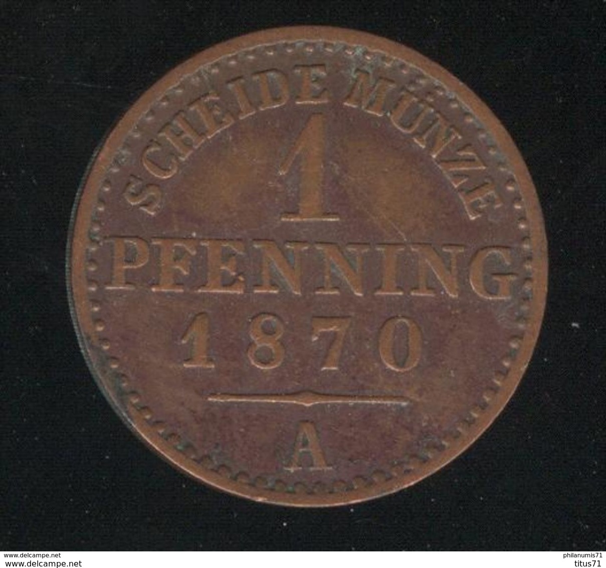 1 Pfennig Allemagne Prusse 1870 A - SUP - Petites Monnaies & Autres Subdivisions