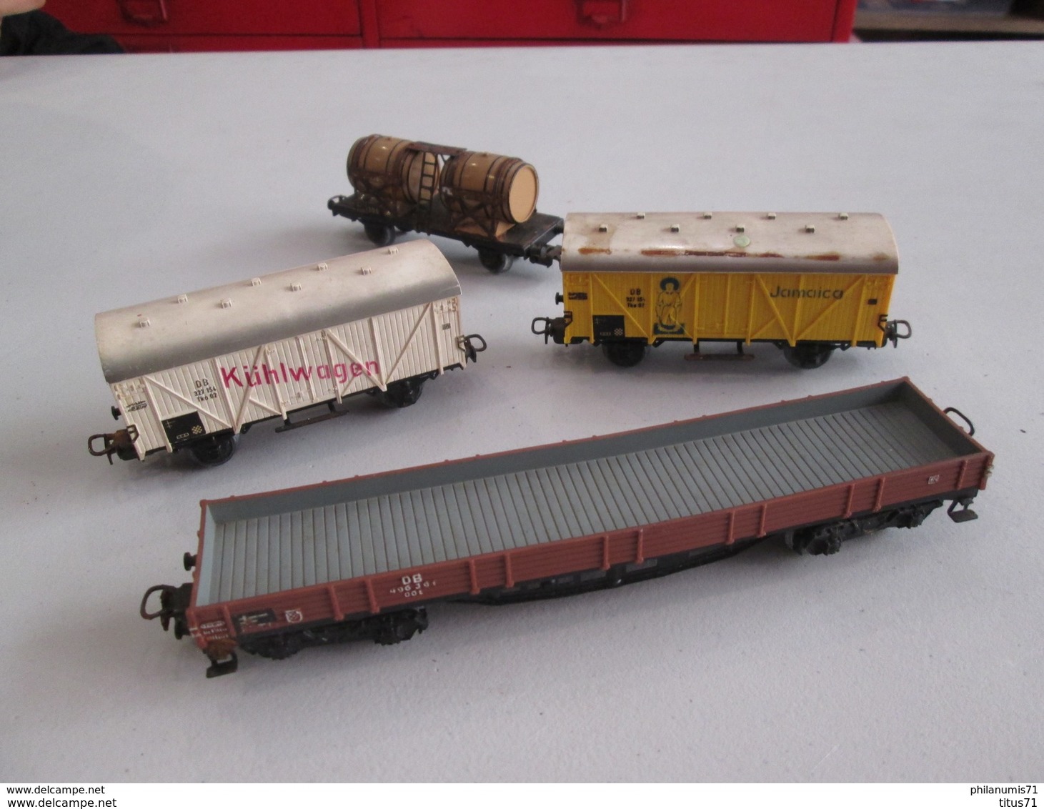 Lot De 4 Wagons Marklin HO - Circa 1955 - Bon état - Autres & Non Classés