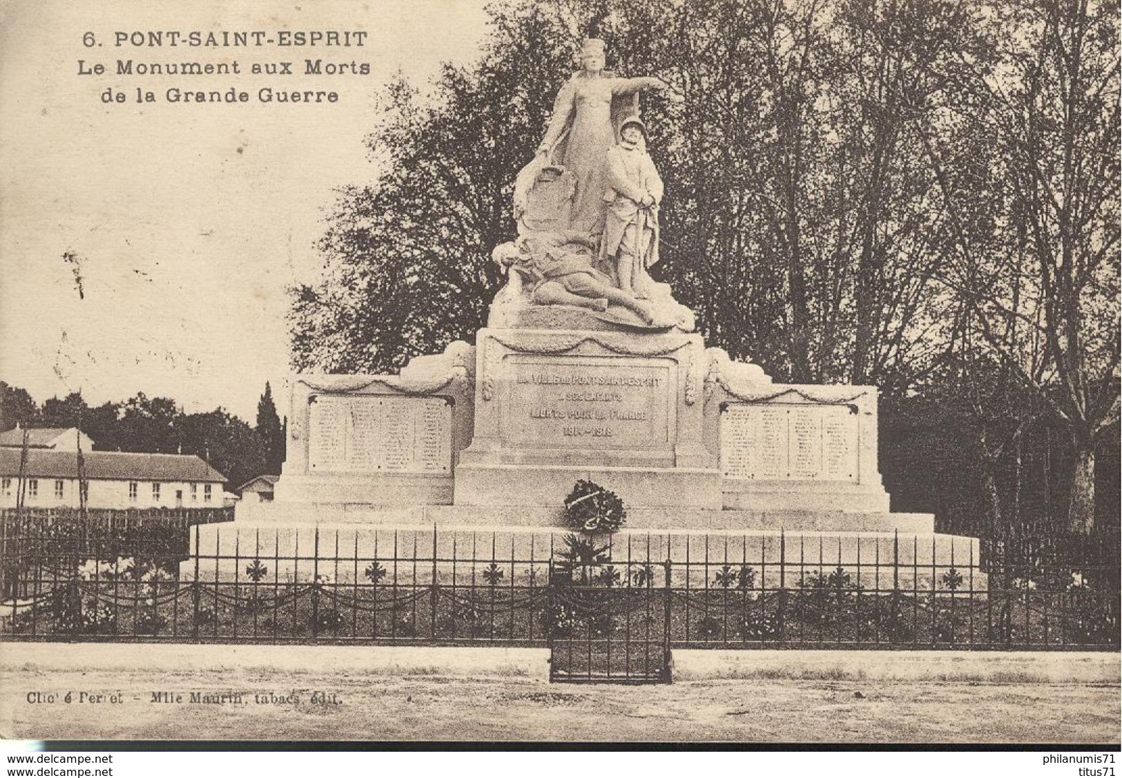 CPA  Pont Saint Esprit - Monument Aux Morts De La Grande Guerre - Circulé 1928 - Pont-Saint-Esprit